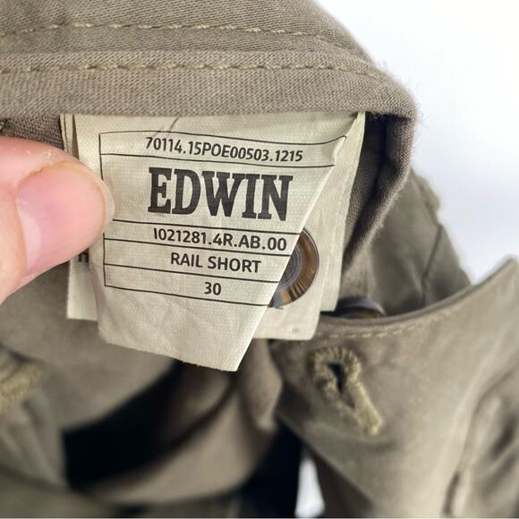 Edwin Shorts Men’s 30 Rails Casual Preppy Khaki Green Vacation Summer - Picture 12 of 14